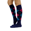 Graduated Compression Socks in Navy Argyle
